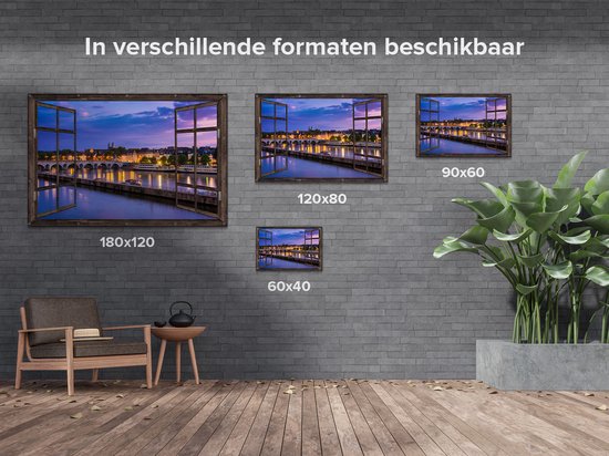 Gards Garden poster Vue à travers Maastricht Maas River at the Sint Servaas bridge - 180x120 cm - Toile de jardin - Décoration de jardin - Décoration murale extérieure - Peinture de jardin