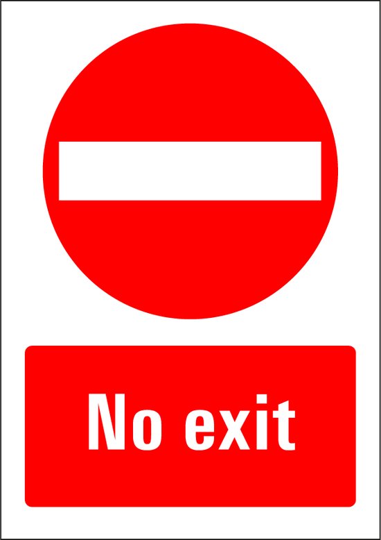 No exit sticker 210 x 297 mm bol