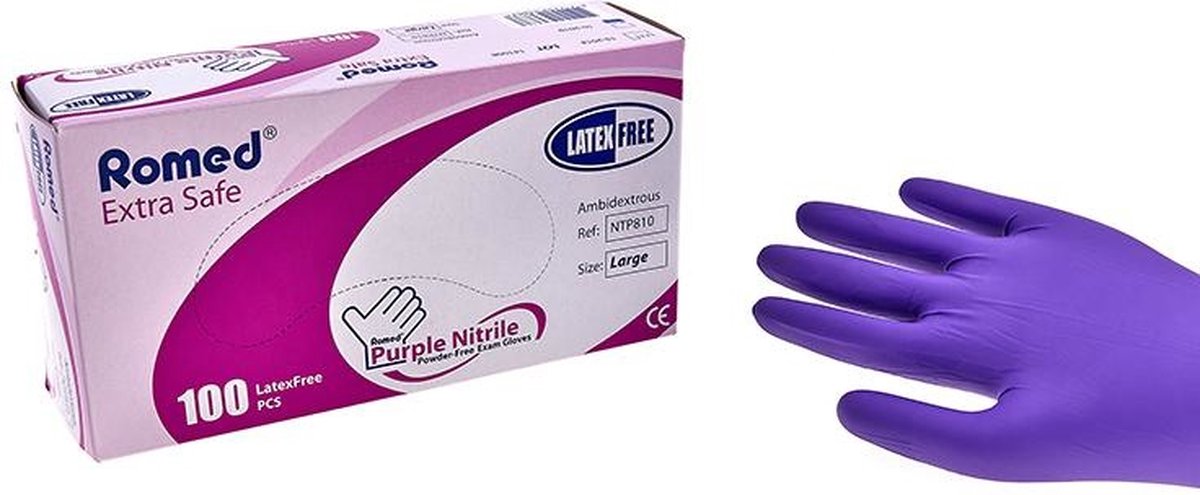 gant nitrile violet sans latex taille M