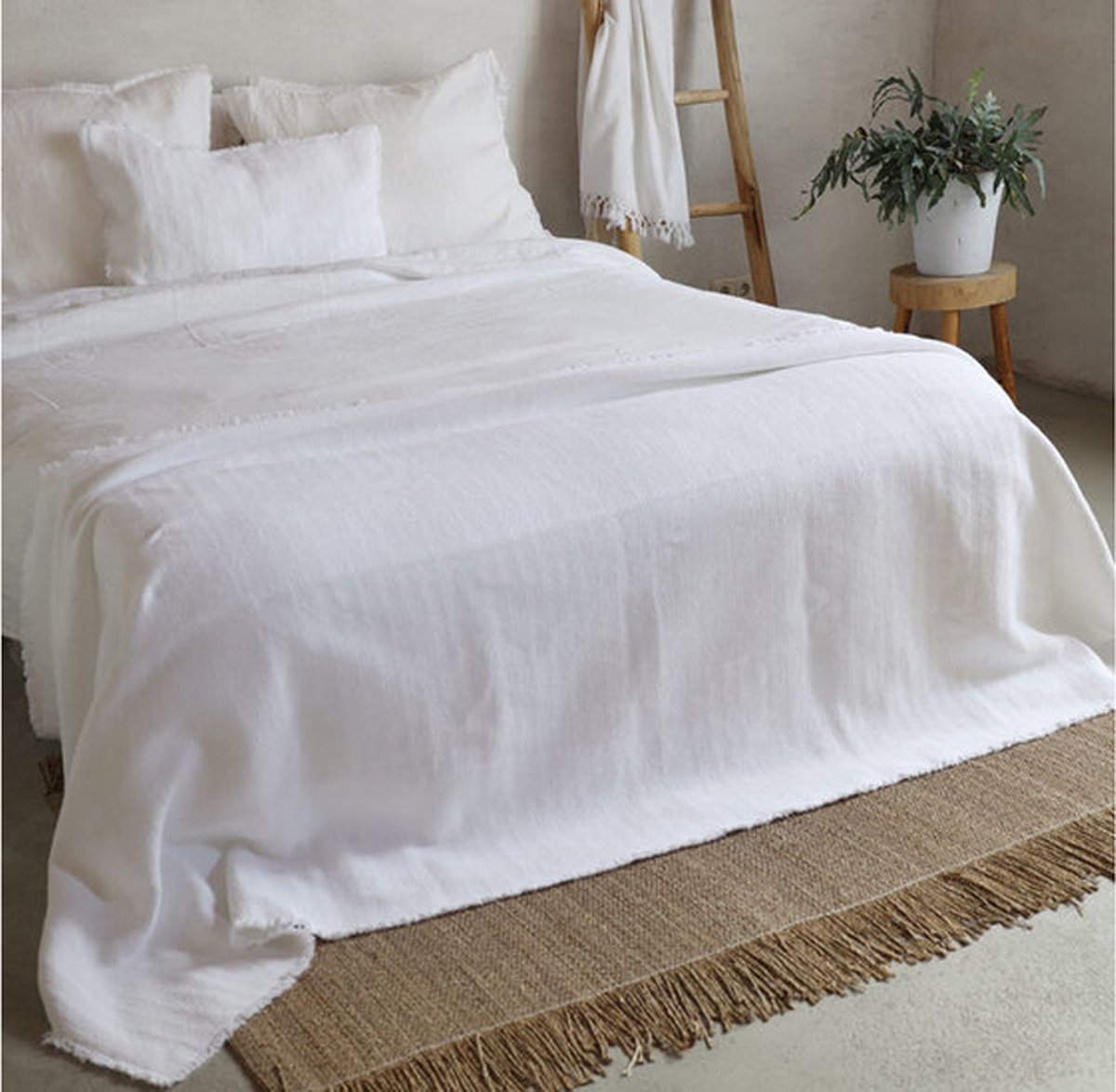 House in Style plaid Patara white - 140x260 cm