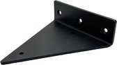 Maison DAM - 1x Plankdrager driehoek - Wandsteun - voor een plank van 15 tot 25cm – Mat zwart gepoedercoat - incl. bevestigingsmateriaal + schroefbit