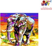Stick-it Afrikaanse olifant, ca. 5.000 steentjes, verbindingsschijfjes, ophanghaakjes en heveltje