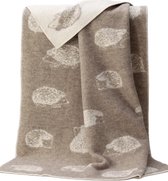 Wollen Deken - EGEL (Lichtbruin) 80% Nieuw Zeelandse Wol - 20% Katoen - Plaid Dekentje Dierenprint - JJ Textile