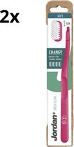 2x Jordan Tandenborstel Green Clean Change Soft 4-pack
