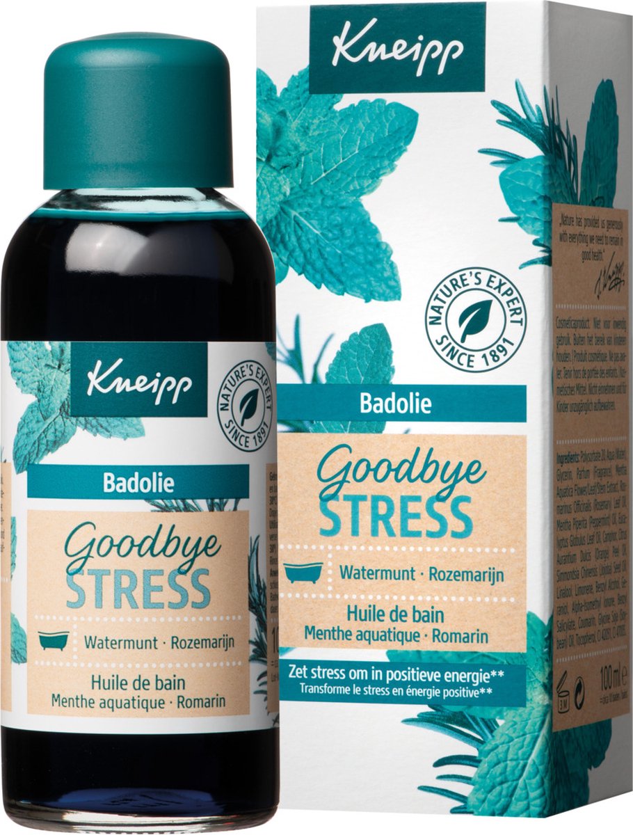 Kneipp Goodbye Stress - Badolie - Watermunt - Rozemarijn - Ontspannend en kalmerend effect - Vegan - 1 st - 100 ml - Kneipp