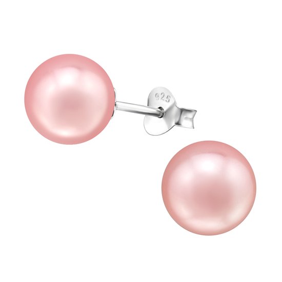 Joie|S - Boucles d'oreilles perles argent - 8 mm - rose