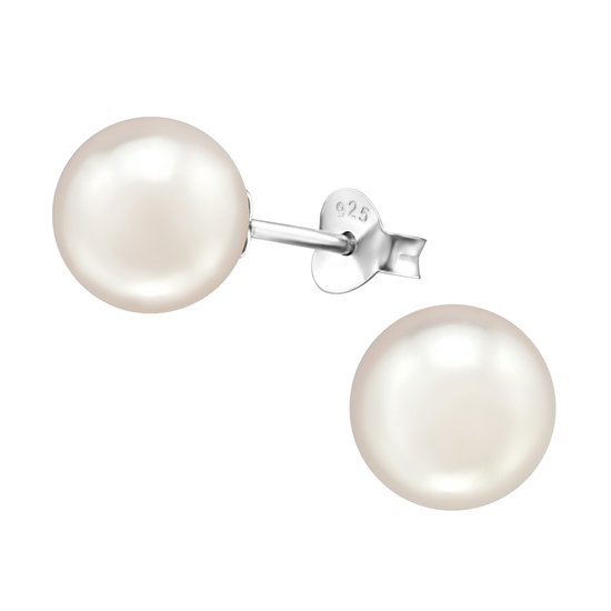 Joie|S - Boucles d'oreilles perles argent - 8 mm - rose tendre
