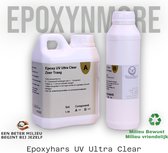 Milieubewust Milieuvriendelijk Epoxy UV Ultra Clear Zeer Traag 1500 gr. verwerkings tijd c.a. 360 min. 10 tot 100 mm gietingen VOC dampen en oplosmiddel vrij