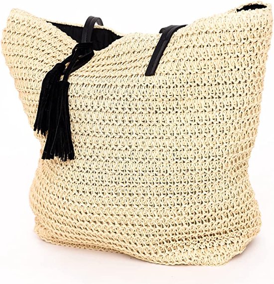 Sac de plage pour femme - en paille de papier - sac en paille - beau sac à  main -... | bol.com