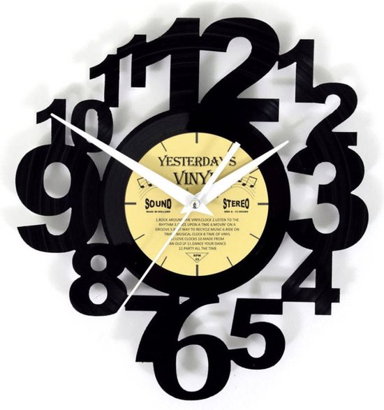 Wandklok akoestische vinyl plaat gitaar modern decoratief