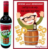 Wijnetiket Abraham 50 jaar - Wijnlabel met wijnhumor - Etiket voor wijnfles - Wijn Cadeau voor 50-jarige
