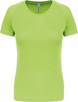 T-shirt sport femme ' Proact' à col rond Vert Lime - L
