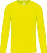 Herensportshirt 'Proact' met lange mouwen Fluorescent Yellow - XL