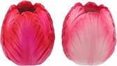 Cactula vase rose fuchsia et rose clair en forme de tête de tulipe petit 11 cm lot de 2