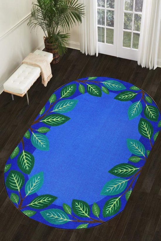 Tapis ERA bleu motif floral 200x290 cm