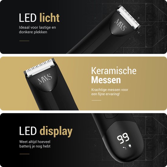 Bodygroomer Mannen - Shaver voor Schaamstreek & Lichaam - 100% Veilig - Body Trimmer Heren - Skinsafe