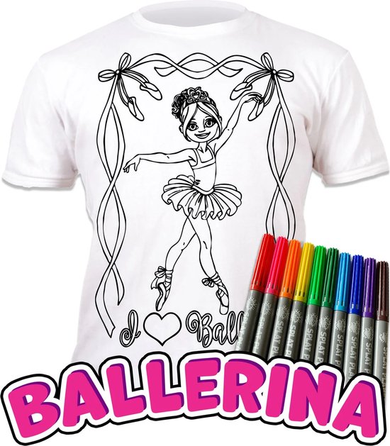 Inkleur T-Shirt - Unicorn Ballerina - 116-122