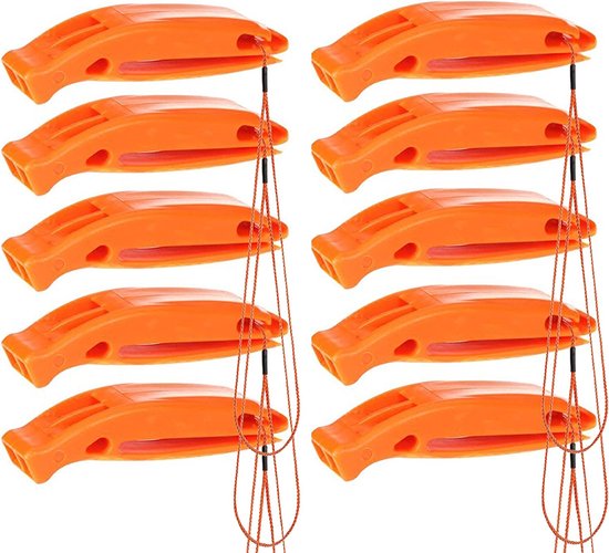 BRAMBLE Noodfluiten in Oranje, 10 Stuk, Signaalfluitjes Perfect voor Wandelen, Kamperen, Trekking, Survival, SOS