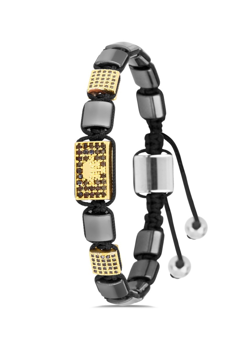 Concept Cheetah - uniek design - exclusieve heren armband - armbandje mannen - metaal - leder - leer - hoogwaardige coating - 19.5 cm - verstelbaar