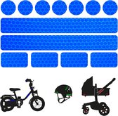 Reflecterende Veiligheids stickers blauw - Reflectie tape voor in het verkeer - Maak wandelwagens, koffers, buggy's, skelters, helms, fietsen etc goed zichtbaar in het donker.