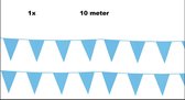 Vlaggenlijn baby blauw 10 meter - vlaglijn festival feest party verjaardag thema feest kleur