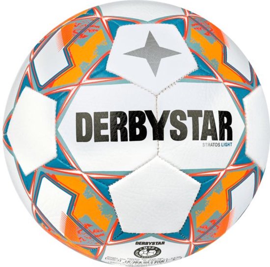 Derbystar Jeugd voetbal Stratos Light V23 maat 5 wit grijs oranje 320 370 g