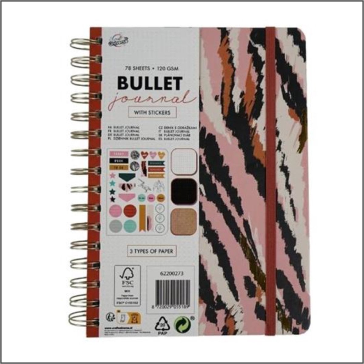 Premium Bullet Journal - Notitie Boek - Pink Panter - 78 pagina's - +2 sticker vellen - Elastiek - Hardcover - A5