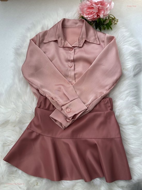 jupe - simili cuir - Pink - Taille 146 Cadeau de Noël Sinterklaas
