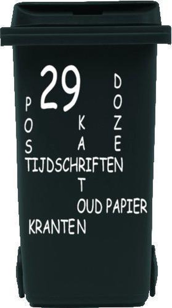 Sticker voor papier kliko container met huisnummer | Rosami