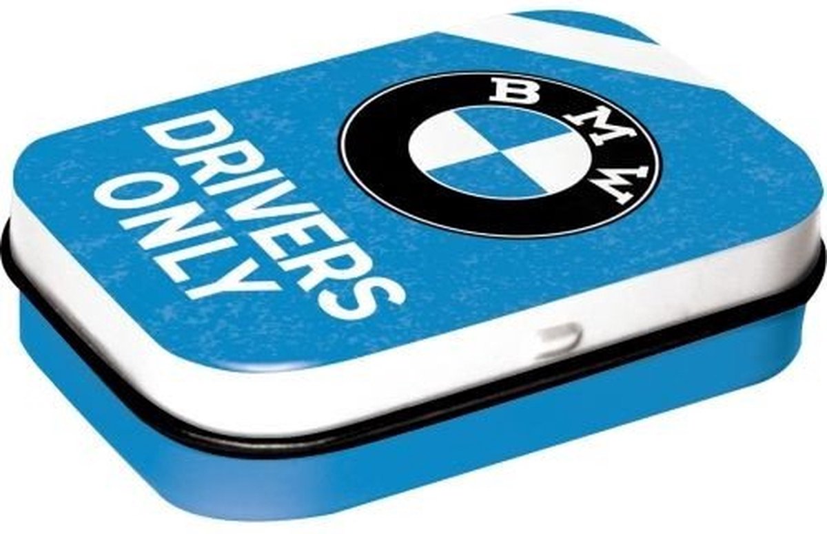BMW Drivers Only - Pepermunt - Metalen Blikje - Mint Box pepermuntdoosje 4 x 6 cm