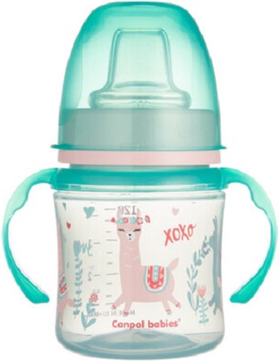 Goedkoopste Canpol Babies | EasyStart | Siliconen Trainingsbeker | 120ml | PP | EXOTISCHE DIEREN | 6m Groen