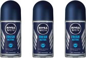 NIVEA MEN Deo Roller - Fresh Active - 3 x 50 ml