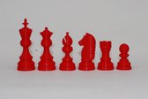 Schaken – Schaakstukken – Maat 6 – Kleur – Rood – Koningshoogte KH 95 mm – 3D print – Voor één speler
