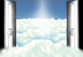 Fotobehang Sky Clouds Doors | XXL - 312cm x 219cm | 130g/m2 Vlies