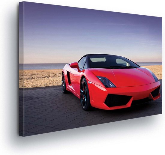 Voiture Lamborghini Luxury Red Impression sur toile 100cm x 75cm | bol.com