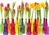 Fotobehang Tulips in Bottles | XXXL - 416cm x 254cm | 130g/m2 Vlies