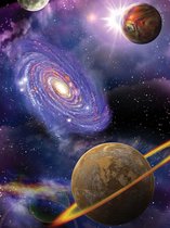 Fotobehang Universe Planets | XXL - 206cm x 275cm | 130g/m2 Vlies