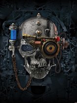 Fotobehang Alchemy  Art Necronaut Skull | XXL - 206cm x 275cm | 130g/m2 Vlies