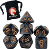 Afbeelding van het spelletje Blazium - Preal Series - Black Pearl - Incl. velvet bewaarzakje - DnD dice set - Dungeons and Dragons dobbelstenen