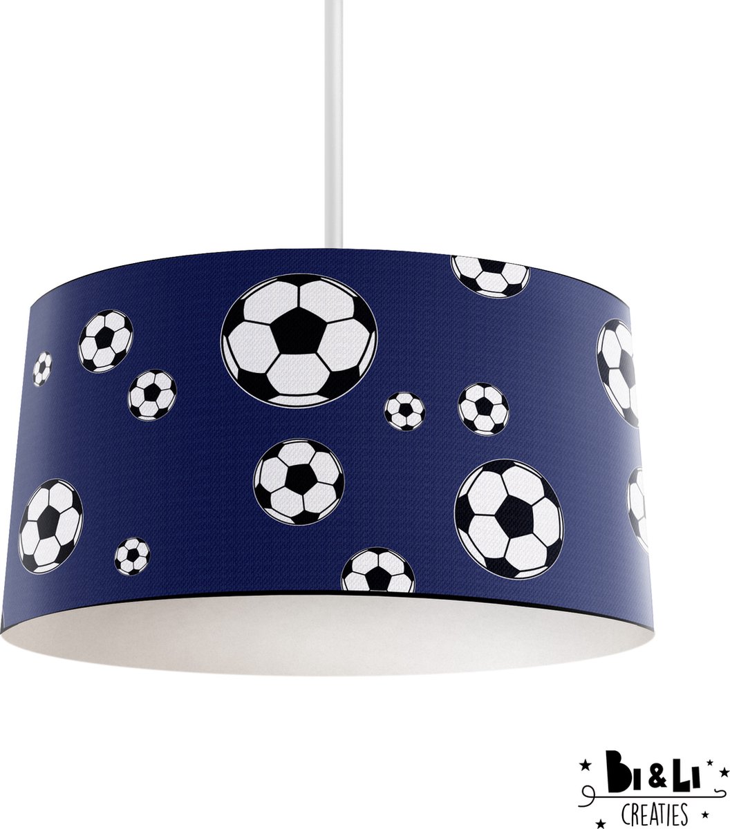 Hanglamp voetbal - kinder & babykamer - lampen - blauw - kunststof - 30x25cm - excl. lichtbron
