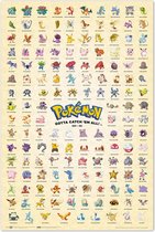 Pokémon poster - Johto - Pikachu - Nintendo - Eerste generatie - 61 x 91.5 cm