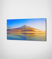 Mount Fuji In Japan Canvas- 100 x 60 cm - Landschap - Schilderij - Canvas - Slaapkamer - Wanddecoratie  - Slaapkamer - Foto op canvas