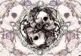 Fotobehang Skull Alchemy Roses | XXL - 312cm x 219cm | 130g/m2 Vlies