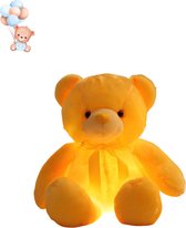 Le Cava Lichtgevende Knuffel Teddybeer 50 cm Geel - Schattige Pluche Knuffelbeer - Speelgoed en Decoratie voor Kinderen - Cadeau Knuffel 50 cm