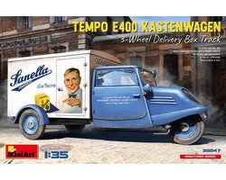 MiniArt Modelbouwpakket Militaire voertuigen - 38047 Tempo E400 Kastenwagen 3-Wheel Delivery Box Track Plastic - 1:35 - Modelbouw