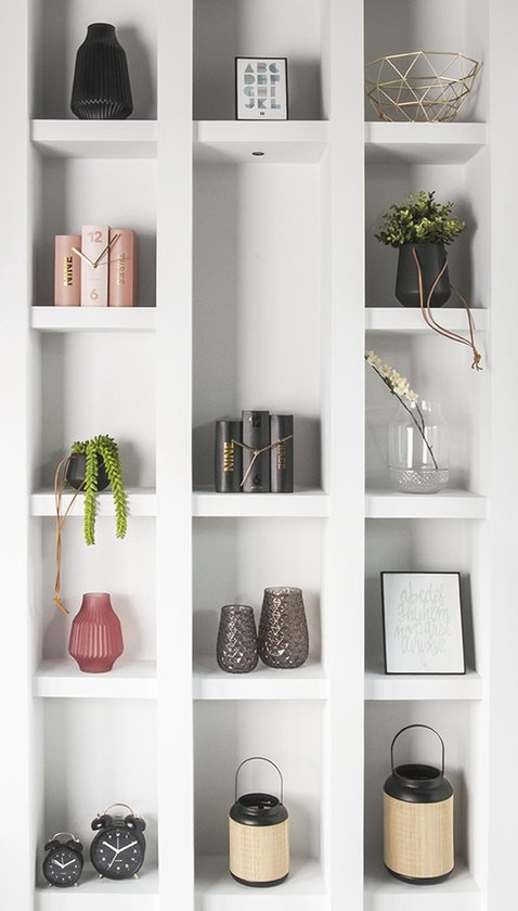 Relaxdays Deurhaken Set Van 5 - Scandinavisch Design, Viervoudige Haken, Wit/naturel, 19x9x8 Cm