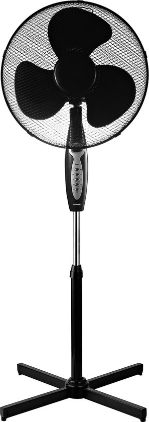 Staande ventilator Melissa 40 cm propeller, 3 snelheden, timer 0,5-7,5 uur, afstandsbediening, zwart
