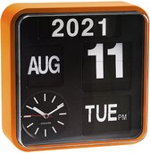 Flip Clock Klassieke Retro Vintage Klok, Digitale Flip Down Klok, Kalender Flip Klok, Elegante Mode, Bureau Decoratieve Digitale Flip Down Klok voor Thuis Kamer Kantoor (SILVER