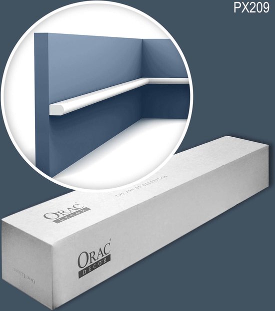 Orac Decor PX209 boîte MODERN RIBBON 1 boîte 70 pièces Moulure murale design moderne blanc | 140m