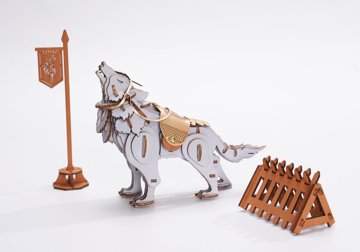 Robotime Warrior Wolf - Houten 3D DIY bouwset - Houten bouwpakket - Knutselen - TWA04